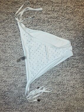 bebe White Rhinestone-Studded Bikini Bottom